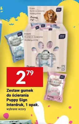 Zestaw gumek do ścierania Puppy Sign Interdruk promocja w Twój Market