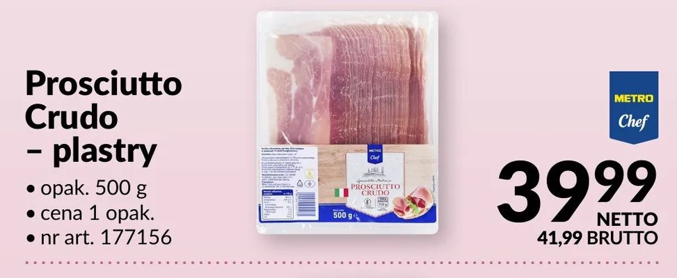 Prosciutto Crudo - plastry promocja w Makro