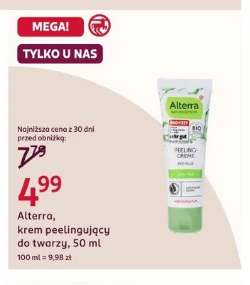 Krem peelingujący do twarzy Alterra promocja w Rossmann