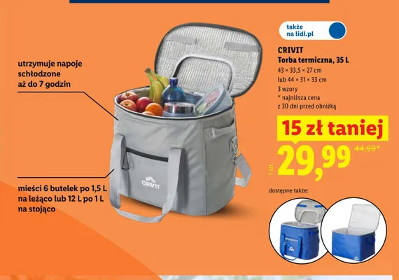 Torba termiczna CRIVIT 35l promocja w Lidl