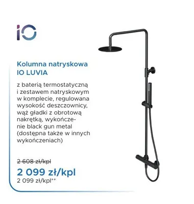 Kolumna natryskowa IO Luvia promocja w Blu Salony Łazienek