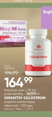 Preparat wzmacniający odporność Genactiv Colostrum promocja w Super-Pharm