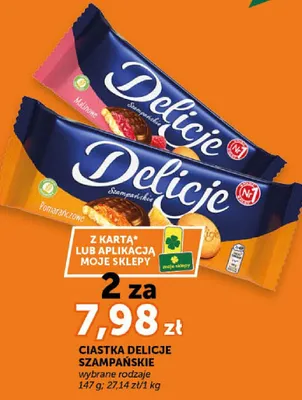 Ciastka Delicje szampańskie wybrane rodzaje promocja w Euro Sklep