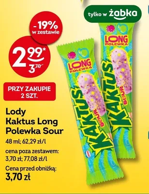 Lody Kaktus Long Polewka Sour promocja w Żabka