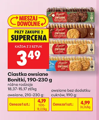 Ciastka owsiane Bonitki promocja w Biedronka