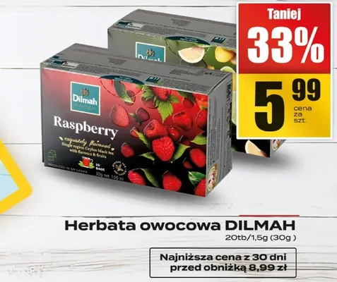 Herbata owocowa Raspberry promocja w Supeco