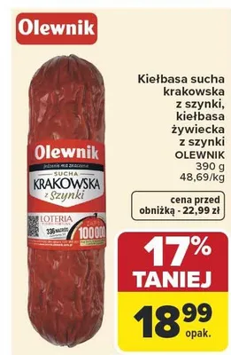 Kiełbasa krakowska sucha z szynki Bell polska promocja w Carrefour Market