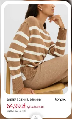Sweter z cienkiej dzianiny Bonprix promocja w bonprix