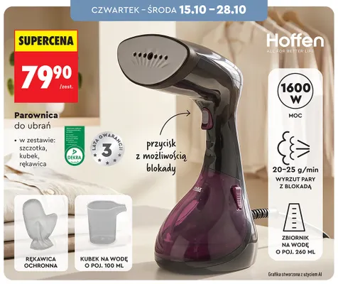 Parownica do ubrań Hoffen promocja w Biedronka