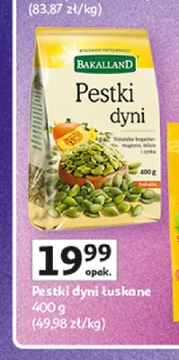Pestki dyni łuskane Bakalland promocja w Auchan