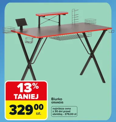 Biurko Grandis promocja w Carrefour