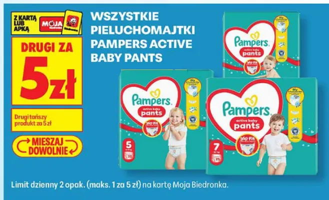 Pieluchomajtki Pampers Active Baby Pants promocja w Biedronka