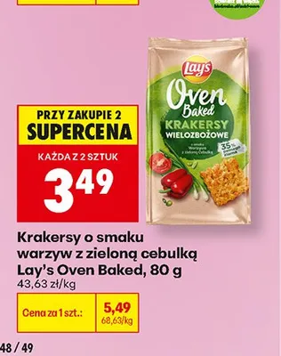 Krakersy o smaku warzyw z zieloną cebulką Lay's Oven Baked promocja w Biedronka