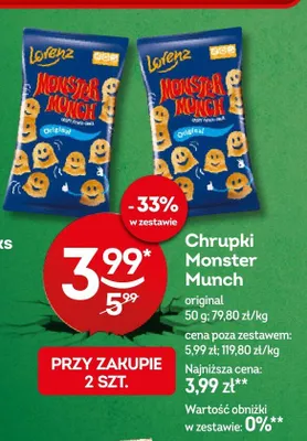 Chrupki Monster Munch original Lorenz promocja w Żabka