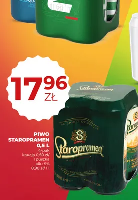 Piwo Staropramen 4-pak 500 ml promocja w Duży Ben