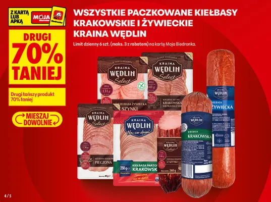 Kiełbasa krakowska Kraina Wędlin promocja w Biedronka
