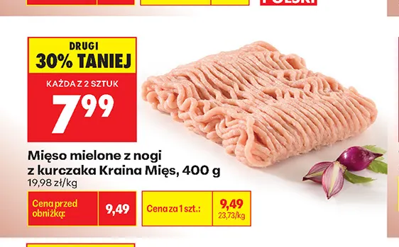Mięso mielone z nogi z kurczaka Kraina Mięs promocja w Biedronka