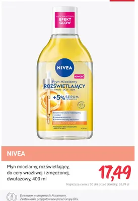Płyn micelarny, rozświetlający, do cery wrażliwej i zmęczonej, dwufazowy promocja w Rossmann