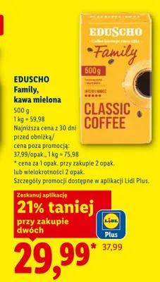 Kawa mielona Eduscho Family promocja w Lidl