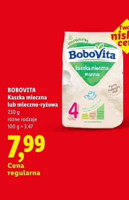 Kaszka mleczno-ryżowa BoboVita promocja w Lidl