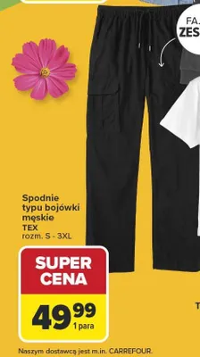 Spodnie typu bojówki męskie promocja w Carrefour
