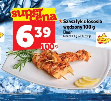 Szaszłyk z łososia wędzony Elmar promocja w TOPAZ