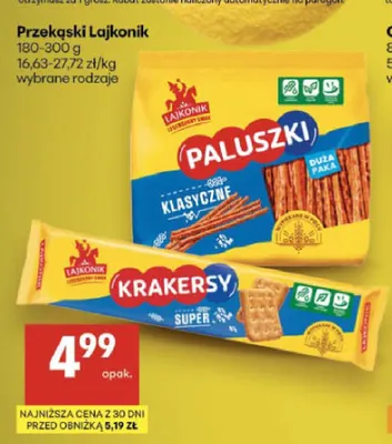 Paluszki klasyczne Lajkonik promocja w Delikatesy Centrum
