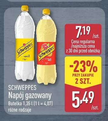 Napój gazowany Schweppes Indian Tonic promocja w Aldi