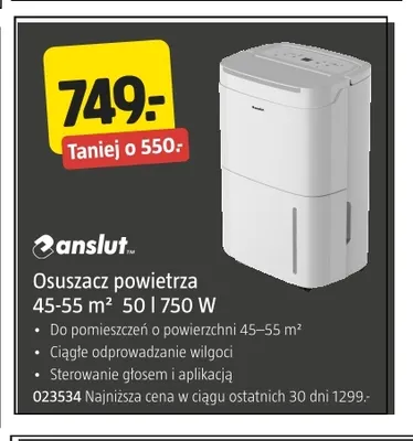 Osuszacz powietrza 45-55m² 50 l Anslut promocja w Jula