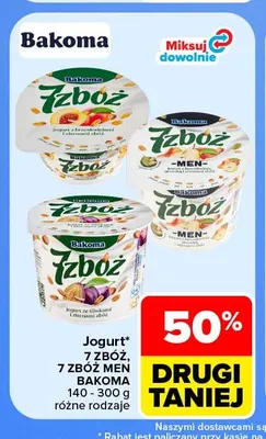 Jogurt 7 Zbóż 7 Zbóż Men Bakoma promocja w Carrefour