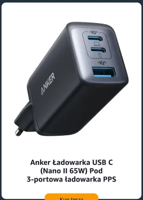 Ładowarka USB C Anker Nano II 65W promocja w Amazon