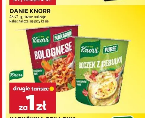 Danie instant Knorr makaron Bolognese promocja w Stokrotka