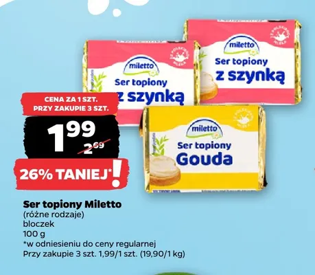 Ser topiony w bloczku z szynką Miletto promocja w Netto