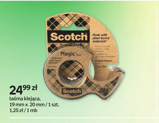 Taśma klejąca 19 mm x 20 m Scotch Magic Tape promocja w Empik