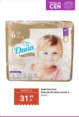 Pieluszki dla dzieci Dada Extra Care rozmiar 6 promocja w Biedronka