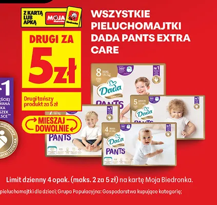 Pieluchomajtki Dada Pants Extra Care 8 XXXL promocja w Biedronka