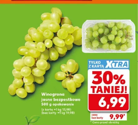 Winogrona jasne bezpestkowe promocja w Kaufland