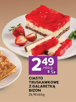 Ciasto truskawkowe z galaretką Bizon promocja w Stokrotka