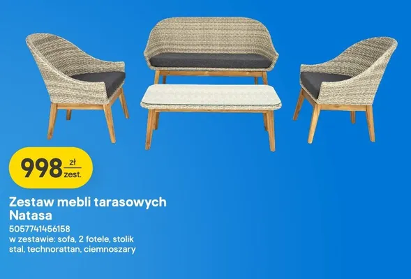 Zestaw mebli tarasowych Natasa promocja w Castorama