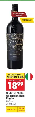 Wino czerwone Badia al Colle Appassimento Puglia promocja w Biedronka