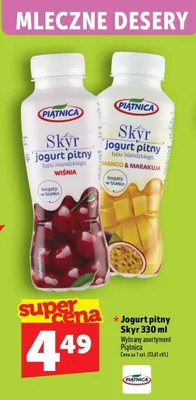 Jogurt pitny Piątnica Skyr promocja w TOPAZ