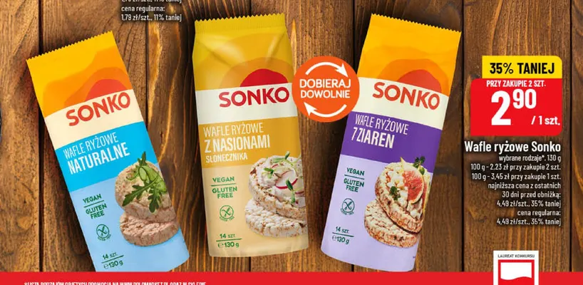 Wafle ryżowe naturalne Sonko promocja w POLOmarket