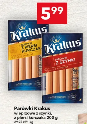 Parówki wieprzowe z szynki promocja w LEWIATAN