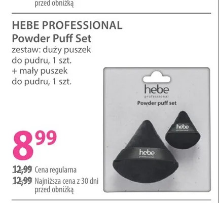 Zestaw puszków do pudru HEBE PROFESSIONAL Powder Puff Set promocja w Hebe