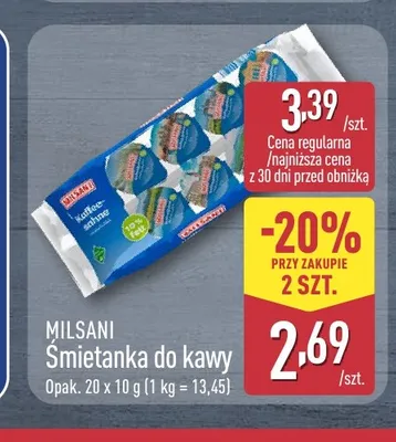 Śmietanka do kawy Milsani promocja w Aldi