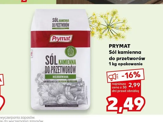 Sól kamienna do przetworów Prymat promocja w Kaufland