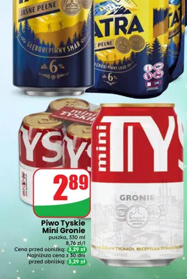Piwo Tyskie Mini Gronie promocja w Dino