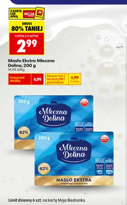 Masło ekstra Mleczna Dolina promocja w Biedronka
