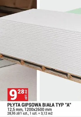 Płyta gipsowa biała typ A promocja w Merkury Market