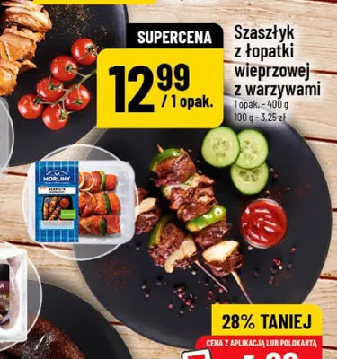 Szaszłyk z łopatki wieprzowej z warzywami promocja w POLOmarket